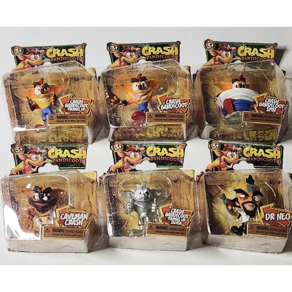 Crash Bandicoot Spin 2.5” Collectible Figure Bundle - Picture 1 of 10